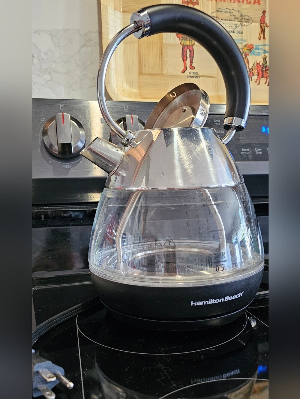 Hamilton Beach Electric Glass & Chrome Kettle 1.7L